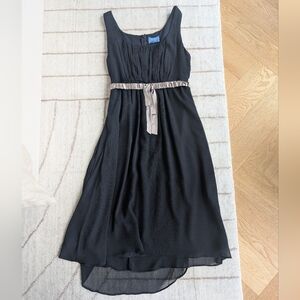 Simply Vera Vera Wang Black Midi Dress with Silver Belt